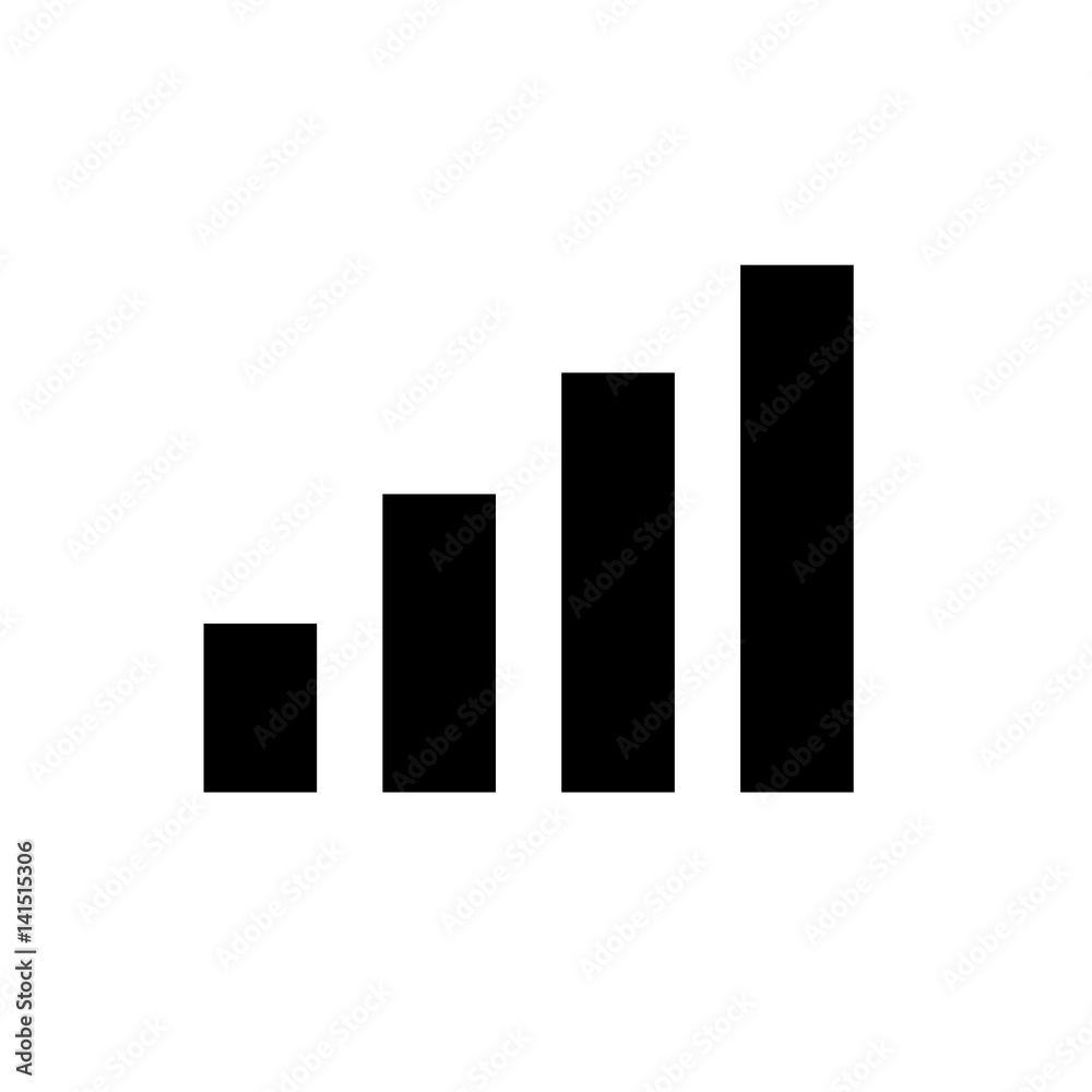 Schwarzes einfaches Symbol - Balkendiagramm Schwarzes einfaches Symbol - Balkendiagramm