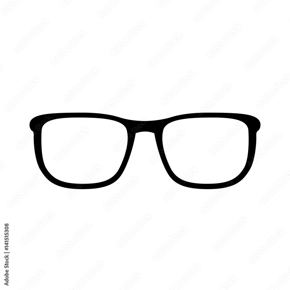Schwarzes einfaches Symbol - Brille - Sonnenbrille - Hipster Brille Stock  Vector | Adobe Stock