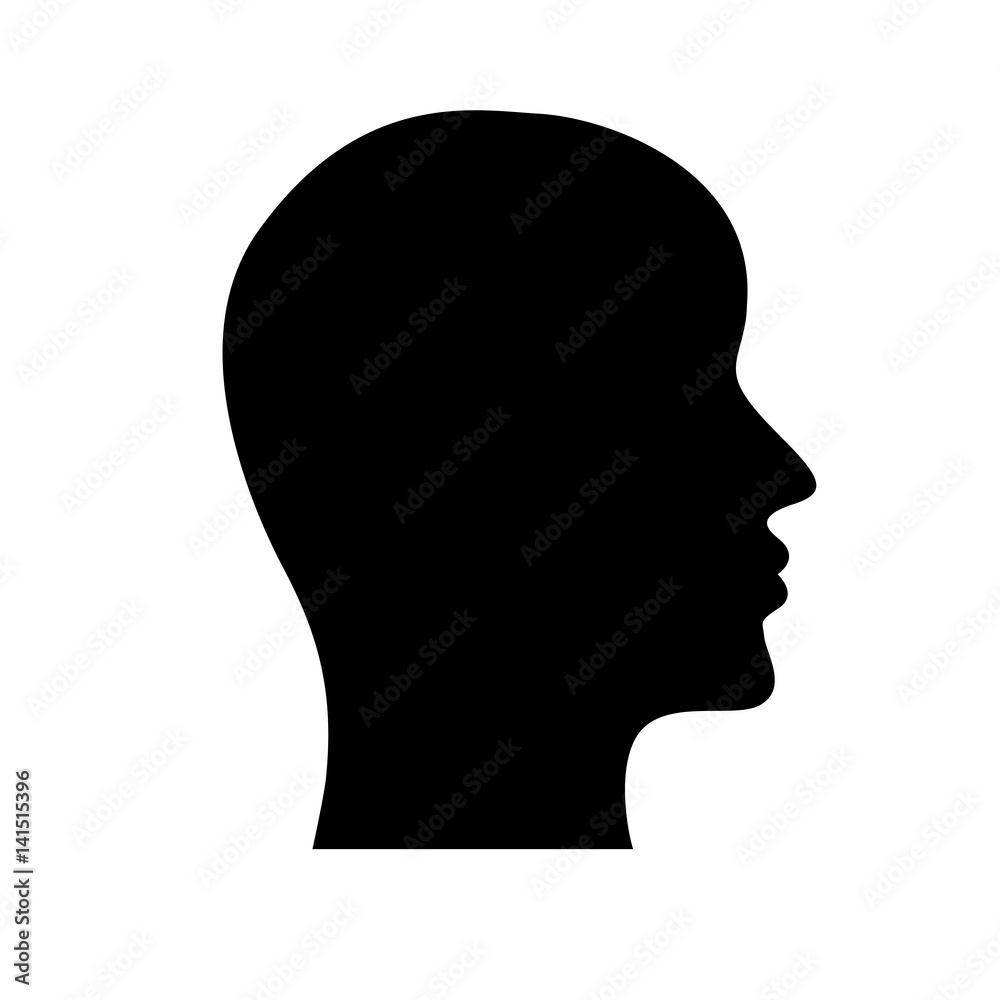 Schwarzes einfaches Symbol - Kopf seitlich
