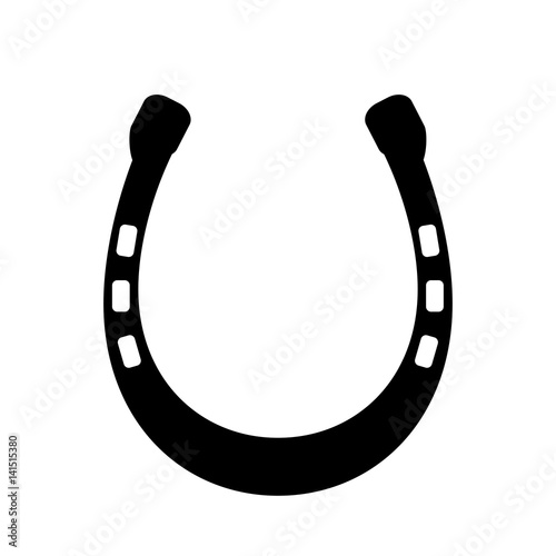 Schwarzes einfaches Symbol - Hufeisen - Glücksbringer