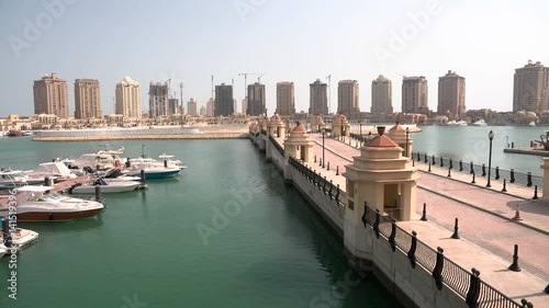Construction site in residential area of The Pearl Qatar, close to Doha