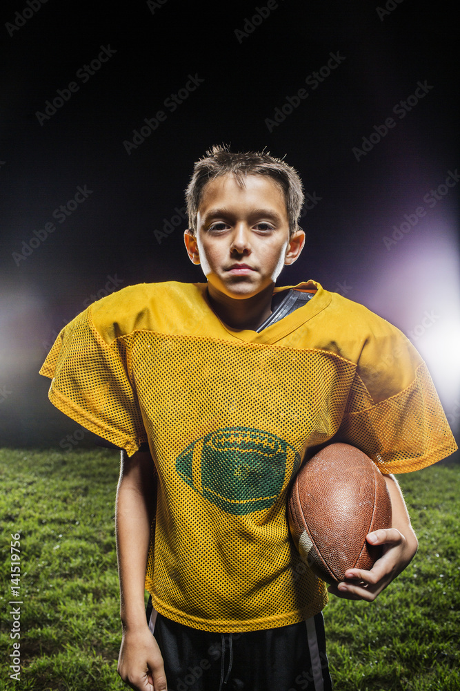 Portrait of boy before American football match Portrait of boy before American football match