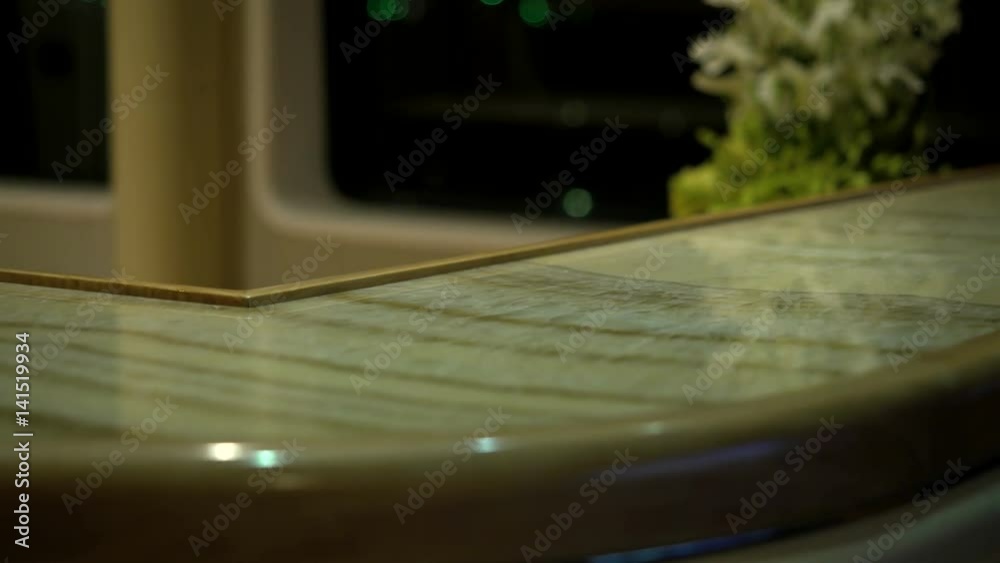 Detail of fancy furniture on main deck on a luxury yacht. Detail of fancy furniture on main deck on a luxury yacht.