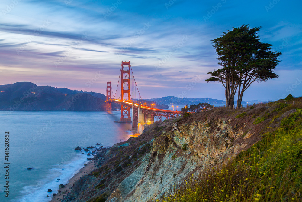 Golden Gate Bridge in twilight, San Francisco, California, USA Golden Gate Bridge in twilight, San Francisco, California, USA