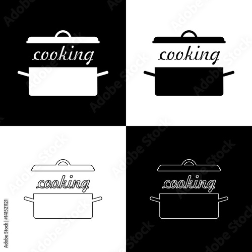 Saucepan icon.Pot icon. Cooking icon.
