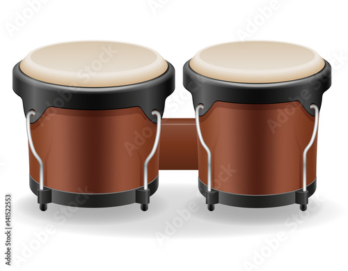 bongo drums musical instruments stock vector illustration