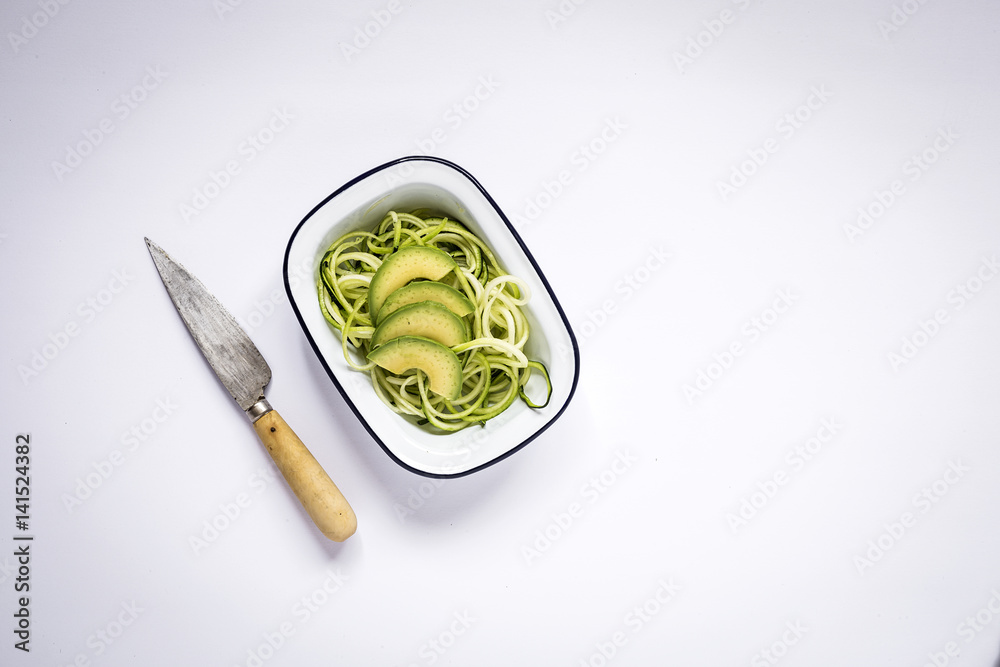 Obraz premium Fresh zucchini on a white background