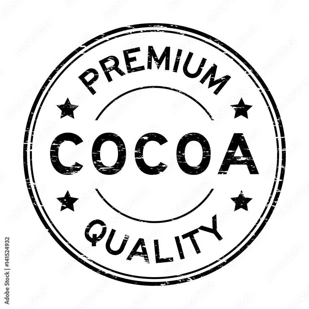 Grunge black premium quality cocoa round rubber seal stamp