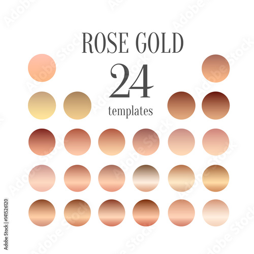 Rose gold gradient collection for fashion design, vector illustration.