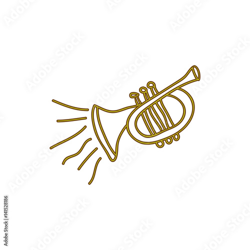 musical trumpet instrument icon  vector illustration design
