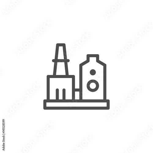 Industrial plant line icon