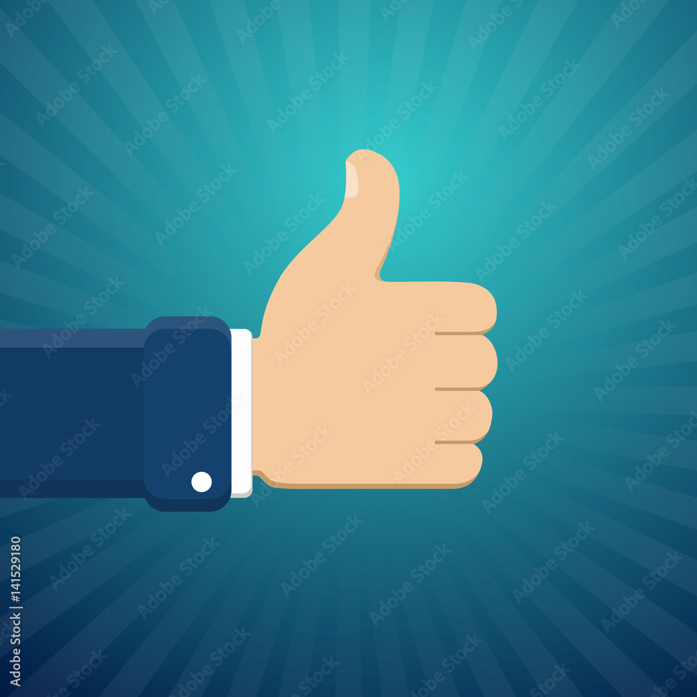 Thumb up symbol, finger up vector illustration Thumb up symbol, finger up vector illustration