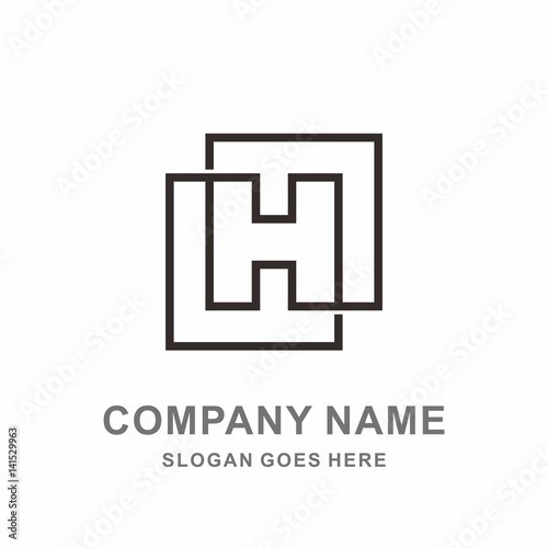 Monogram Letter H Geometric Infinity Square Architecture Interior Construction Business Company Stock Vector Logo Design Template