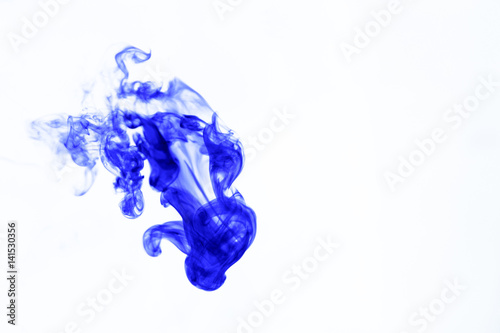 blurred blue ink in water