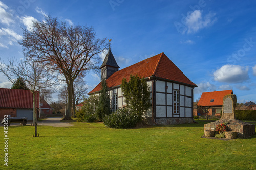 Kapelle Gülden / Fachwerkkapelle in Gülden bei Zernien (Landkreis Lüchow-Dannenberg, Niedersachsen). Aufgenommen am 15. März 2017.