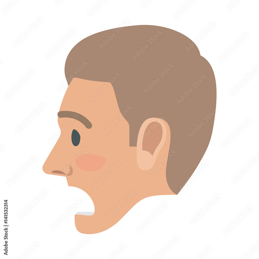 Surprised Man Face Flat Vector Icon Surprised Man Face Flat Vector Icon