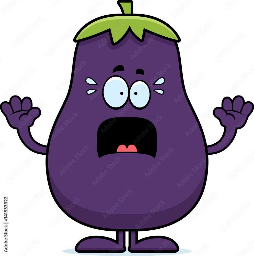 Scared Cartoon Eggplant Scared Cartoon Eggplant