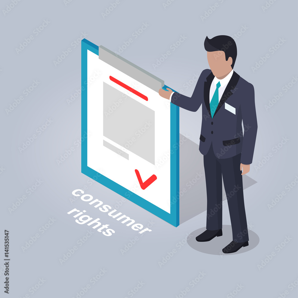 Consumer Rights and Businessman Illustration. Consumer Rights and Businessman Illustration.