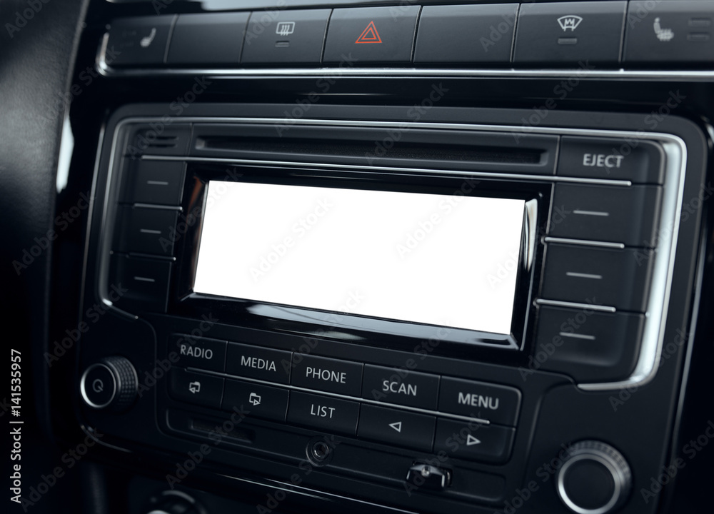 multimedia system of a modern car. USB Digital display multimedia system of a modern car. USB Digital display