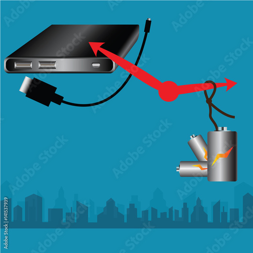 Over time,remember somethings in past,Battery - illustrator