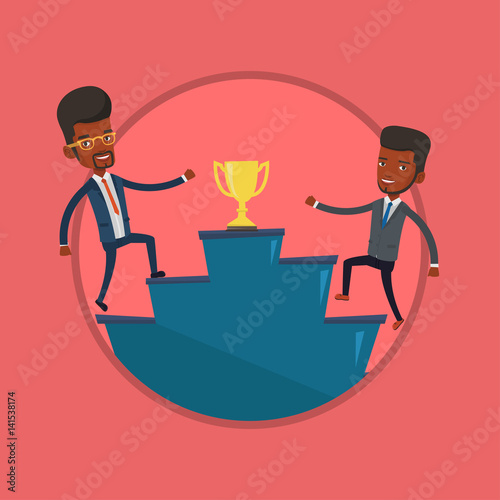 Businessmen competing for the business award