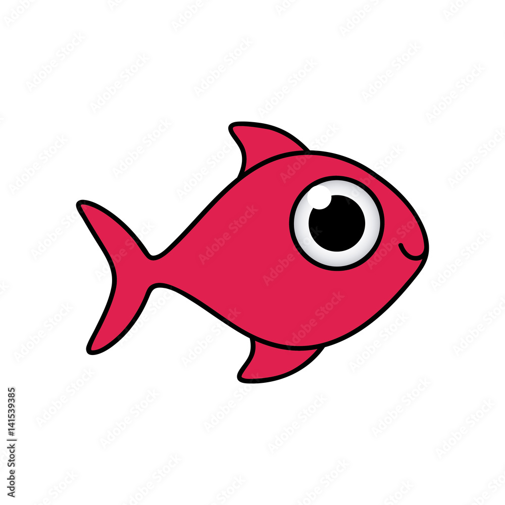 happy fish cartoon icon, vector illustration design