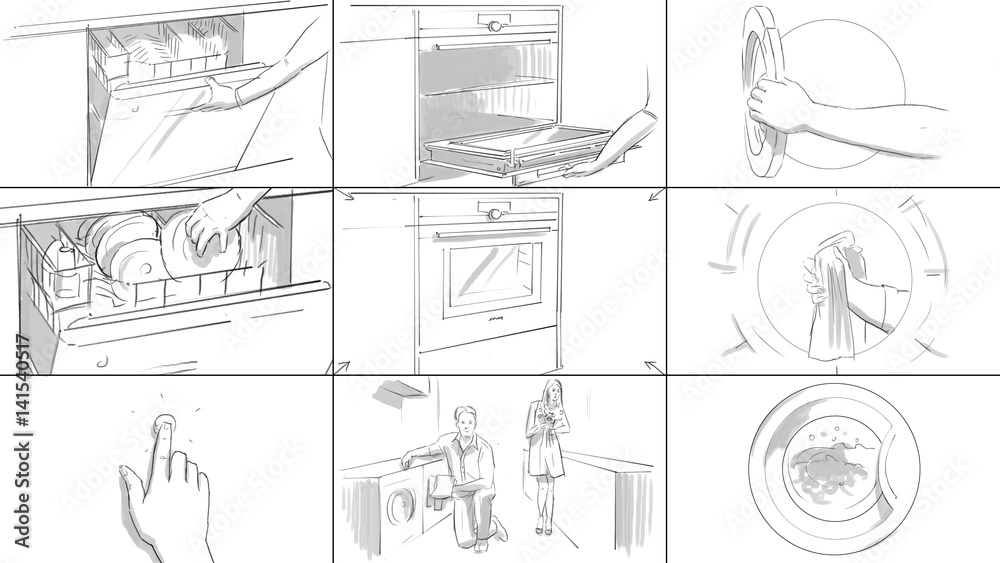 Storyboard with home appliances