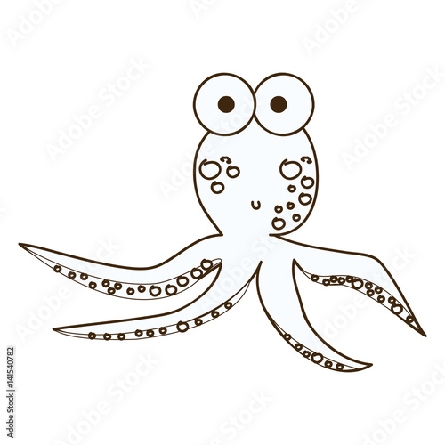 figure surprised octopus caartoon icon, vector illustration design photo