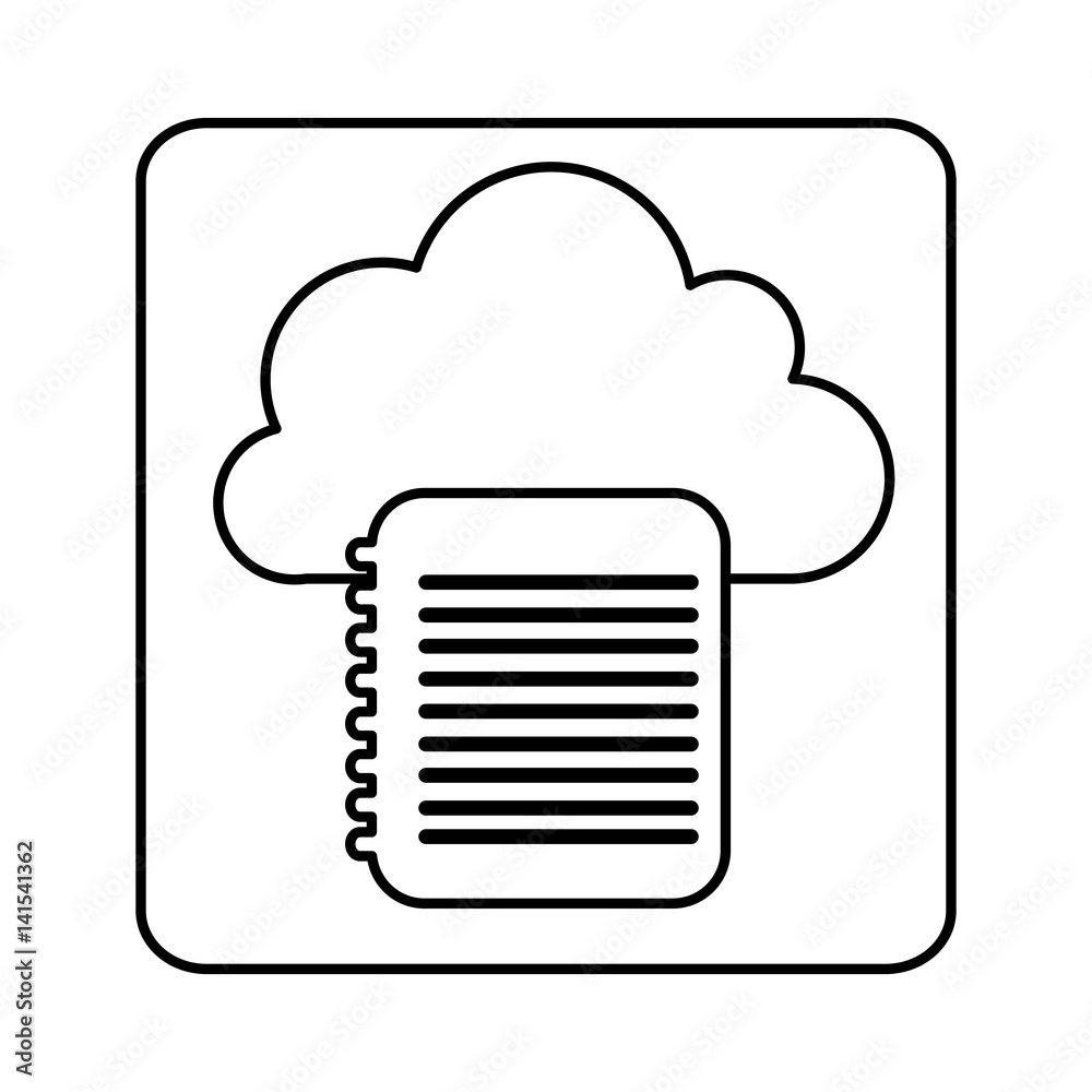 figure cloud notebook network icon, vector illustration design