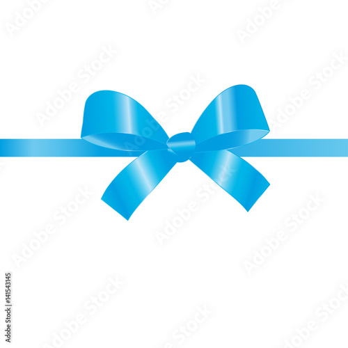 Blaue Schleife mittig