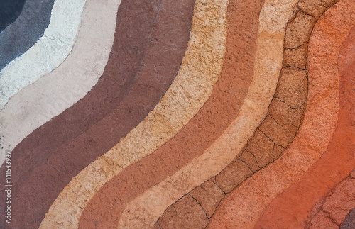 Fototapet Form of soil layers,its colour and textures,texture layers of earth