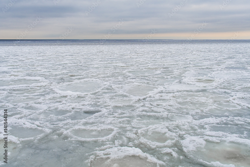 The ice on lake Ladoga. The frozen water. The texture on the ice. The ice on lake Ladoga. The frozen water. The texture on the ice.