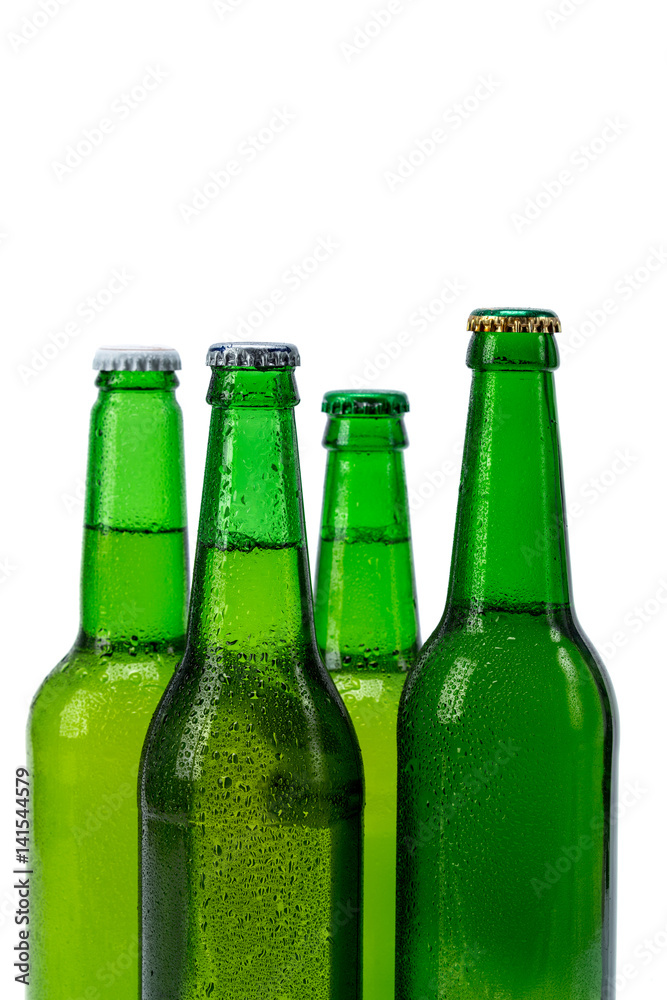Set of beer bottles isolated Set of beer bottles isolated