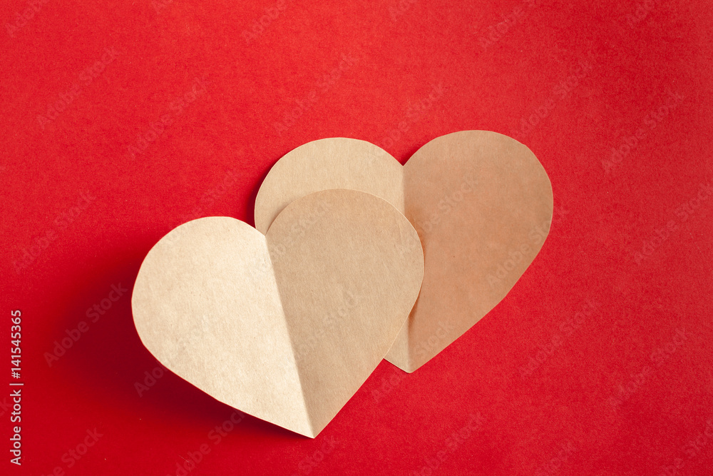 Fototapeta premium Beautiful paper hearts