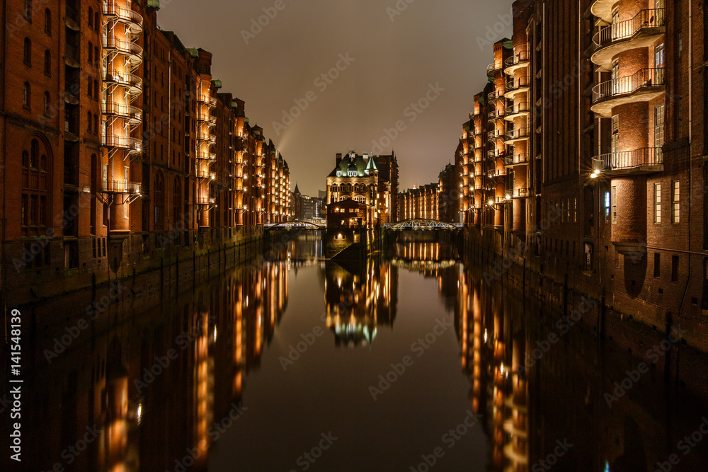 Hamburg,Speicherstadt,Nacht