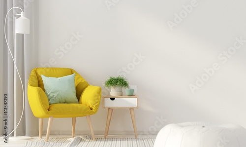 Interior with a yellow armchair