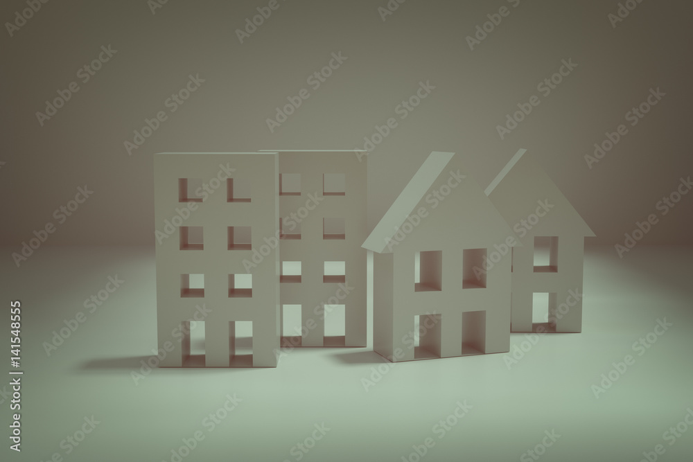 3d rendering of cubes house 3d rendering of cubes house