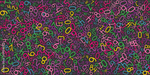 Abstract background from many random numbers. Mathematics backdrop for your presentation or design. Texture from numbers. Vector illustration