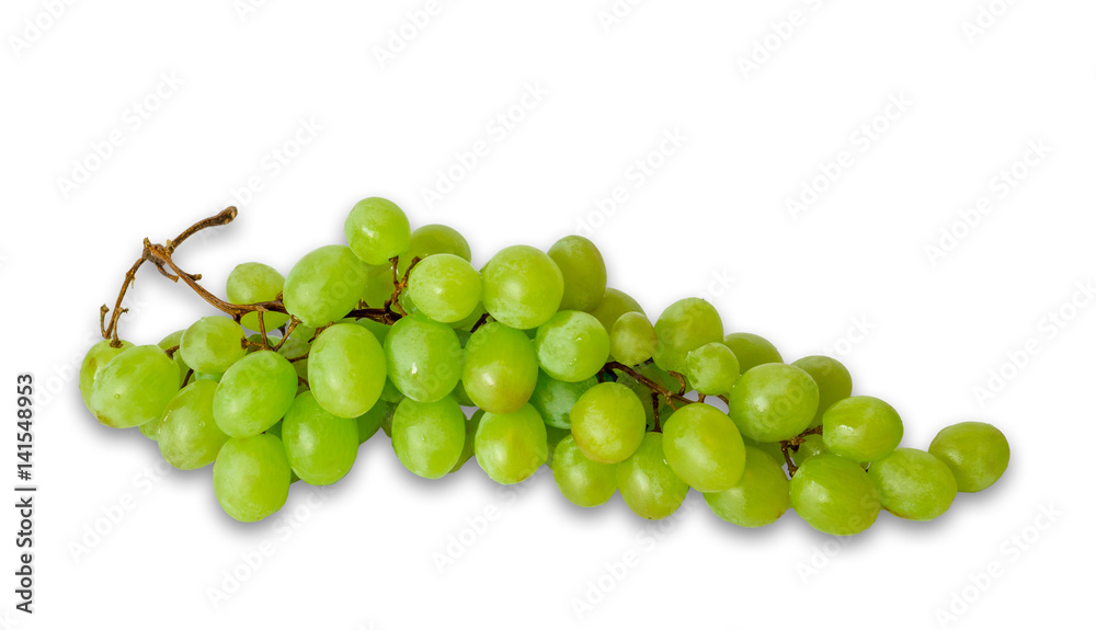 Fresh grapes isolated on white background with shadow