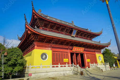 CHONGYUANG TEMPLE, CHINA - 29 JANUARY, 2017: Walking around Chongyuang temple complex, ensemble of temples, lakes and gardens, beautiful buildings and architecture