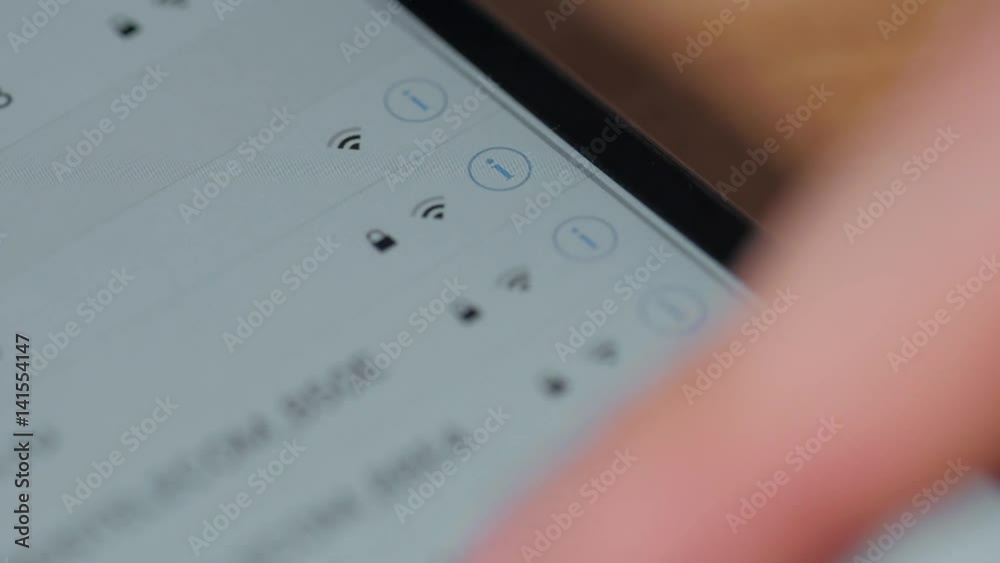 Hand pressing wi-fi button on virtual touch screens Technology Concept Hand pressing wi-fi button on virtual touch screens Technology Concept