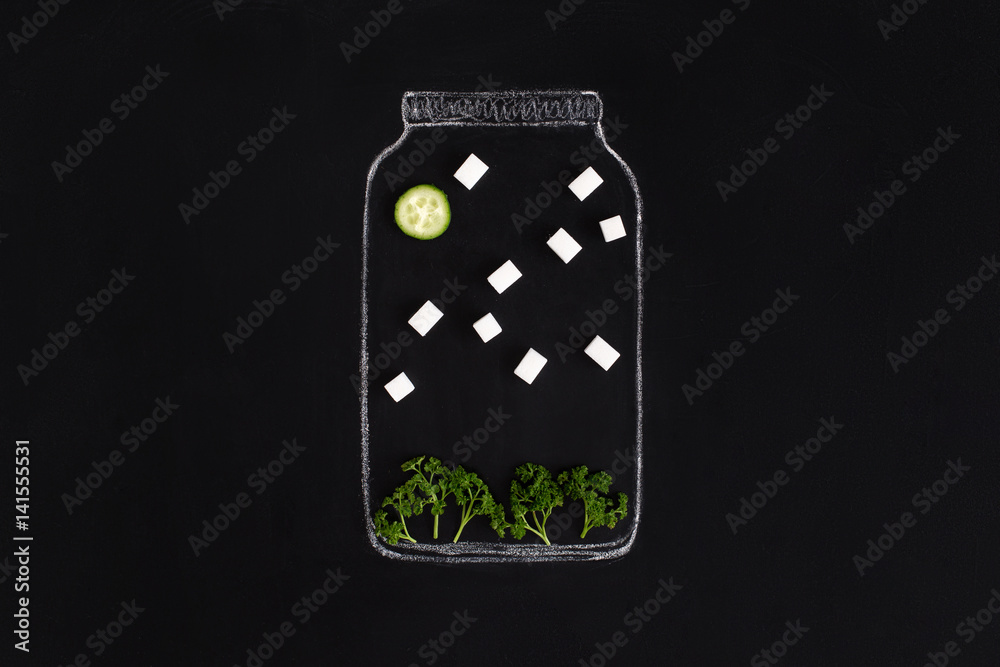 Fototapeta premium Hand drawn jar with smoothie