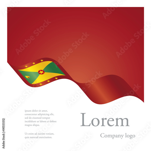 New brochure abstract design modular pattern of wavy flag ribbon of Grenada