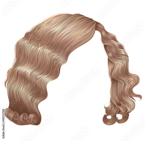 trendy woman hairs  kare blond colors . beauty fashion .
 retro style curls . realistic 3d .
