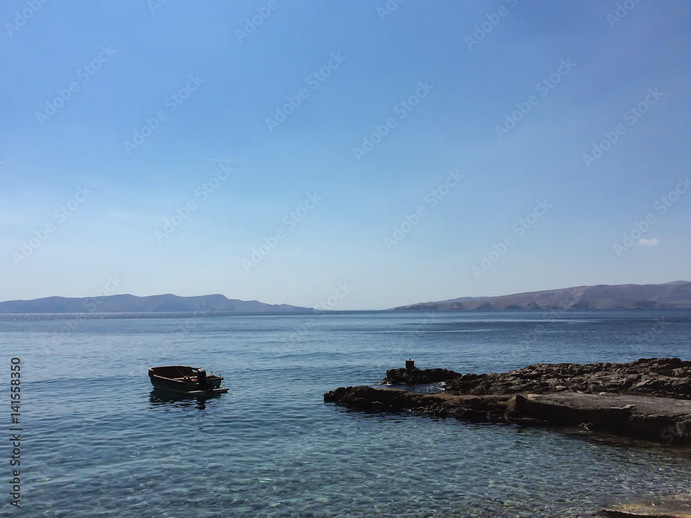 Fototapeta premium Mittelmeer Wasser Kroatien Reisen Urlaub Entspannung Sommer Meer Steine Küste