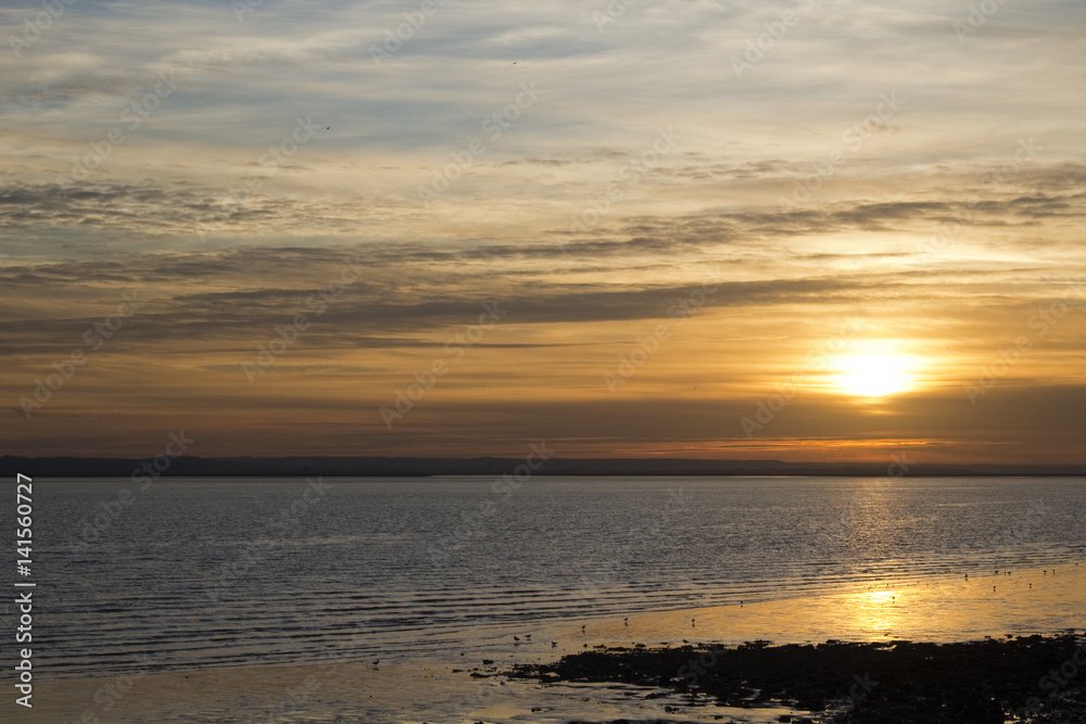 Sunset off Canvey Island, Essex, England
