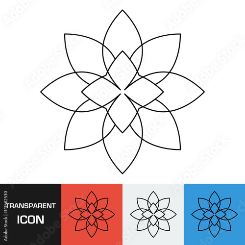 Transparent flower icon. Vector icon on different types backgrounds, Eps 10