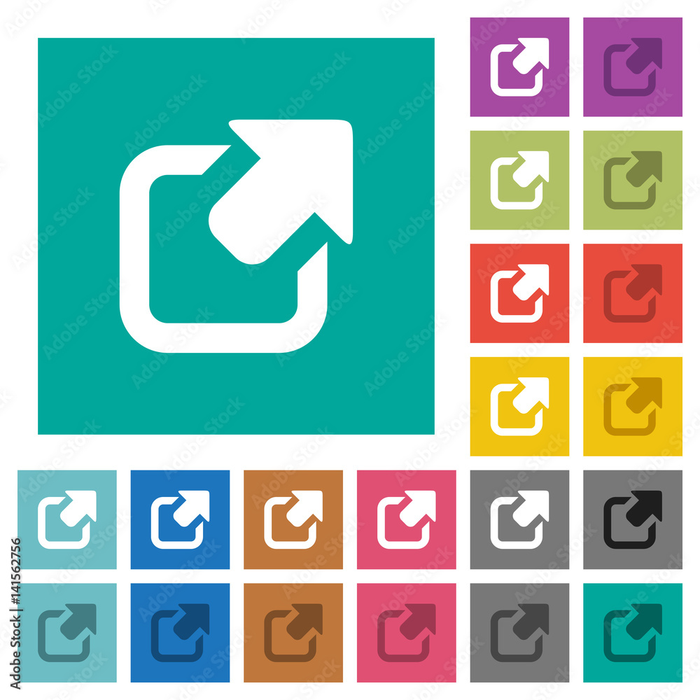 Export symbol with upper right arrow square flat multi colored icons Export symbol with upper right arrow square flat multi colored icons