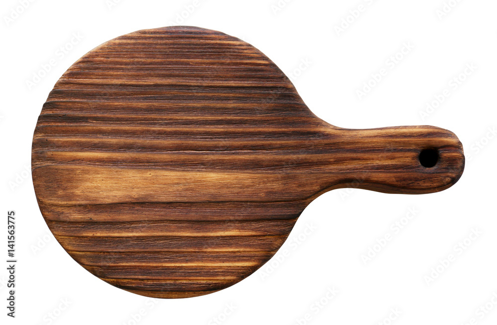 Round cutting board isolated on white Round cutting board isolated on white
