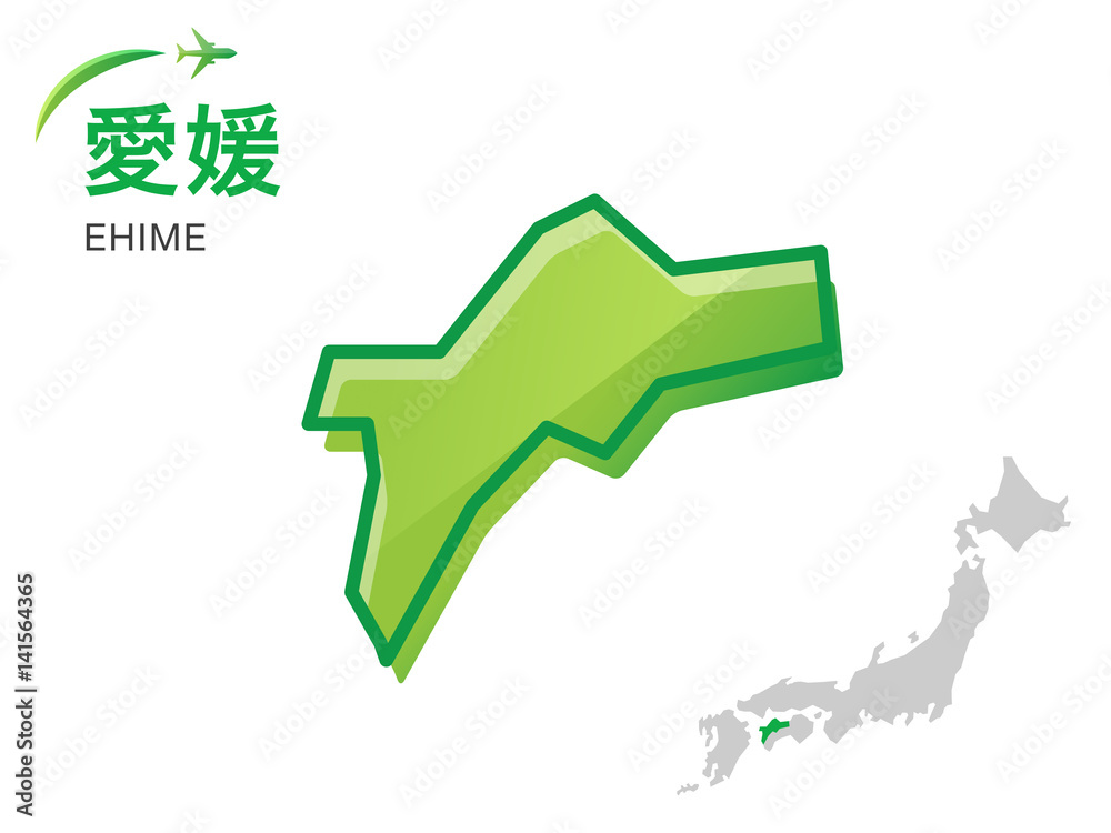 愛媛県の地図 イラスト素材 Stock Vector Adobe Stock